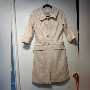 Chic Vintage Light Beige Pink Jacket Trench Coat